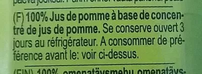 Lista de ingredientes del producto Jus Happy Day Apfel Rauch1l Rauch 1 l