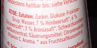 Lista de ingredientes del producto Mautner Markhof Himbeere Zitrone Sirup Mautner Markhof 1841 0,7 l