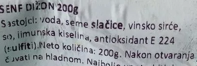 Lista de ingredientes del producto Dijon senf Mautner Markhof 200 g