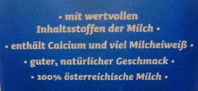 Lista de ingredientes del producto Österreichische Vollmilch, haltbar 3,5% Fett Nöm 1l