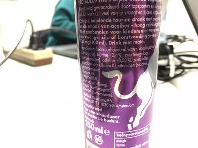 Lista de ingredientes del producto Red bull purple édition sugarfree Red Bull 250ml