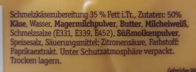 Lista de ingredientes del producto XXL Burger Scheiben Woerle 200 g