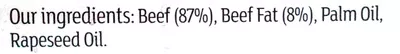 Lista de ingredientes del producto British Beef Small Joint Sainsbury's, by sainsbury's 728g