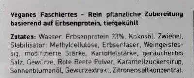 Lista de ingredientes del producto Veganes Faschiertes Spar veggie, Spar 200 g