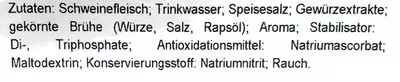 Lista de ingredientes del producto Bauerngeselchtes geräuchert TANN 