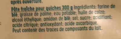 Lista de ingredientes del producto Pâte fraîche pour Quiches Tante Fanny 300 g