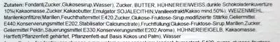 Lista de ingredientes del producto Sachertorte Heiss & Süß 750 g