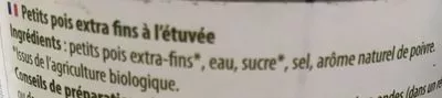 Lista de ingredientes del producto Petits pois à l’étuvée La Bio Idea, Markal 400 g