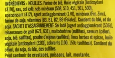 Lista de ingredientes del producto Noodles saveur poulet Maggi 80g