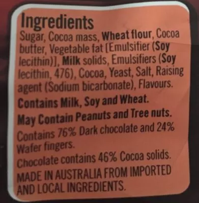 Lista de ingredientes del producto Kit Kat Dark Choc Block 170G Nestlé, Kit Kat 