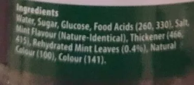 Lista de ingredientes del producto Woolworths Select Thick Mint Sauce Woolworths Select, Woolworths 250 mL