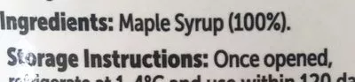 Lista de ingredientes del producto Canadian Maple Syrup Woolworths 