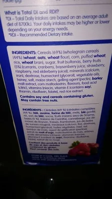 Lista de ingredientes del producto Light 'n Tasty Berry Sanitarium 620 g