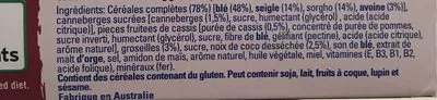 Lista de ingredientes del producto Weet-bix Blends Cranberry + Coconut Sanitarium 450 g