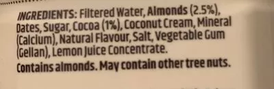 Lista de ingredientes del producto Almond milk dark chocolate So good 375ml