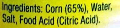 Lista de ingredientes del producto Corn Kernels Golden Circle 410g