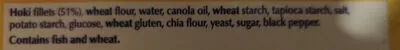 Lista de ingredientes del producto 100% Hoki Fish Fillets Birds Eye 425 g