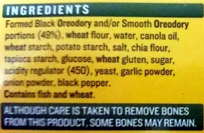 Lista de ingredientes del producto Deep Sea Dory Birds Eye 425g 6 Fish