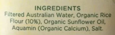 Lista de ingredientes del producto Organic Rice Milk Australia’s Own Organic 1L