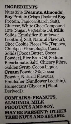 Lista de ingredientes del producto Protein Cookies & Cream Bars Carman's 200 g