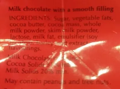 Lista de ingredientes del producto Lindor Lindt 