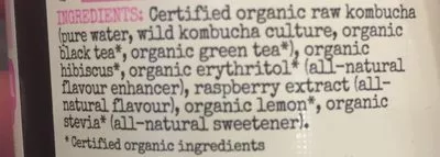 Lista de ingredientes del producto Organic Kombucha - Raspberry Lemonade Remedy Kombucha 