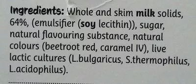 Lista de ingredientes del producto Greek style Rhubarb Yogurt  