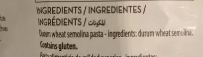 Lista de ingredientes del producto Ghiotti Fusilli Ghotti 500g