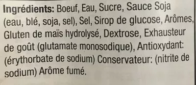 Lista de ingredientes del producto Original Beef Jerky Jack Link's 200 g