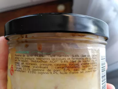 Lista de ingredientes del producto tartiflette au curé nantais Monsieur et Madame BOC 300 g