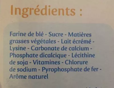 Lista de ingredientes del producto Farilac Socolait 