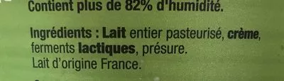 Lista de ingredientes del producto Faisselle moulée à la louche 6% Ferme Collet 1 kg