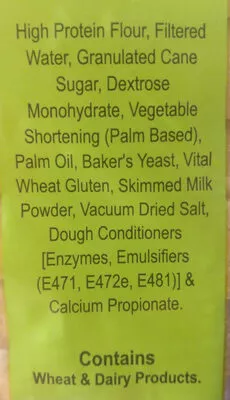 Lista de ingredientes del producto Freshly Baked Sandwich Bread J.One 550g