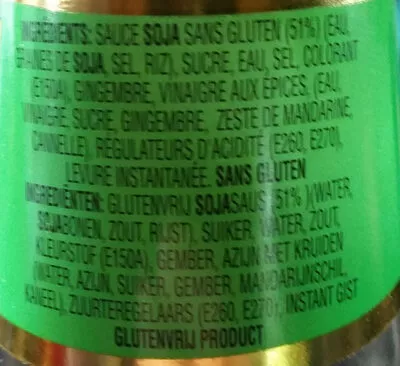 Lista de ingredientes del producto Sauce soja sucrée Ayam 210 mL