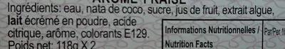 Lista de ingredientes del producto Strawberry pudding Cocon 118g