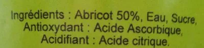 Lista de ingredientes del producto Nectar d'abricot  