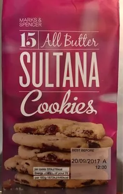 All Butter Sultana Cookies Marks & Spencer 250 g, code 00011686