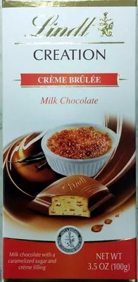 Lindt, creme brulee milk chocolate Lindt,  Lindt & Sprungli Sas 3.5 OZ (100g), code 0009542018054