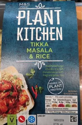 Plant Kitchen tikka masala rice Marks & Spencer , code 00122979