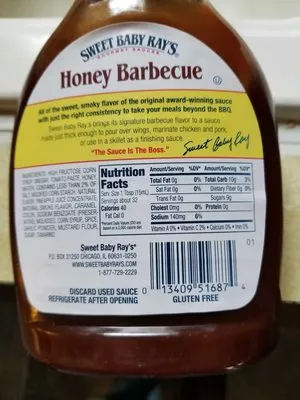 Honey barbecue wing sauce Sweet baby ray's , code 0013409516874