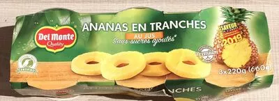 Ananas en tranches au jus 3×220g Del Monte 660 g, code 0024000146087