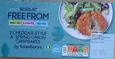 Cheddar style & spring onion crispbakes Free from by Sainsbury's , code 00294515