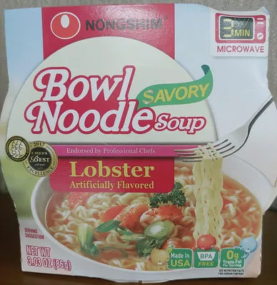 Savory bowl noodle soup, lobster Nongshim, Nong Shim Co.  Ltd. 1, code 0031146263257