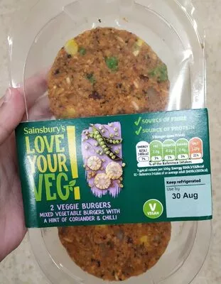 Love Your Veg 2 Veggie Burgers Sainsbury's , code 00330824