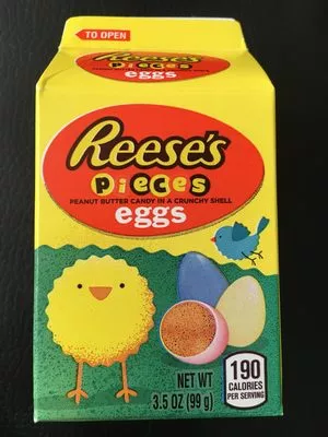 Peanut butter candy eggs in a crunchy shell Reese's 3.5 oz (99 g), code 0034000114511