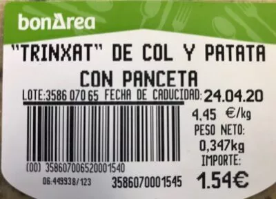 Trinxat de col y patata con panceta Bonarea , code 00358607006520001540