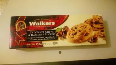 Walkers Hazelnut & Chocolate Chip Biscuits Walkers 150 g, code 0039047005440