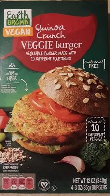 Quinoa crunch veggie burger, quinoa crunch Earth Grown Vegan , code 0041498299453