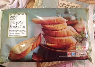 6 Garlic Bread Slices Marks & Spencer, Simply M&S 140 g e, code 00428170