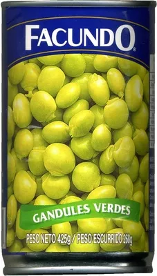 Gandules verdes en conserva Facundo 425 g (neto), 268 g (escurrido), code 0044695082002